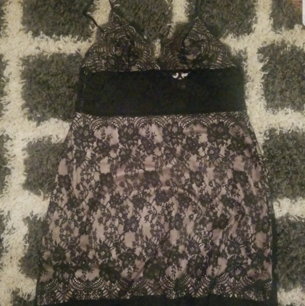 Victoria's secret lace loop black dress lingerie